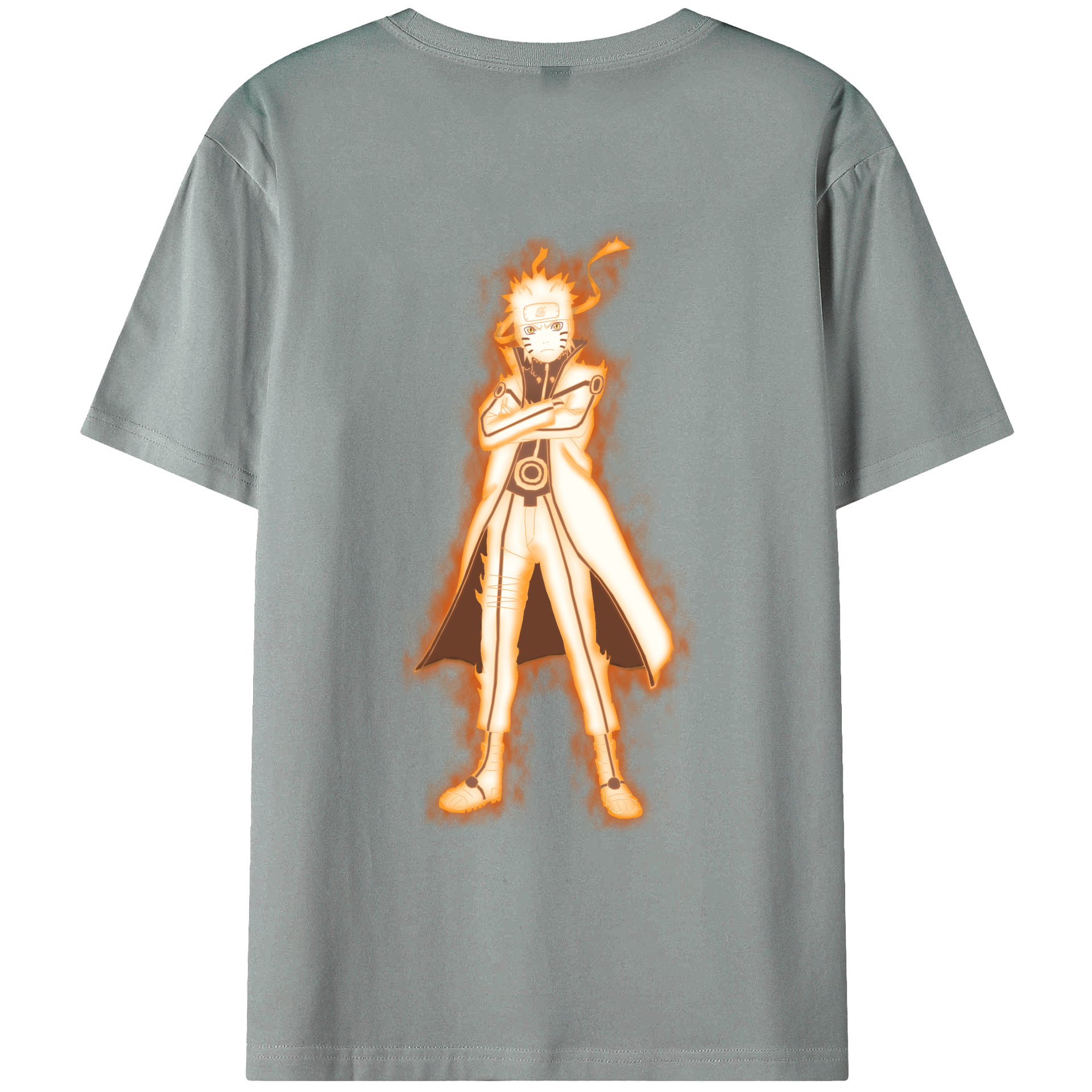 （画像用） NARUTO -ナルト- うずまき ナルト Uzumaki Naruto 綿100％ メンズ半袖Tシャツ（バックプリント） 通気性
